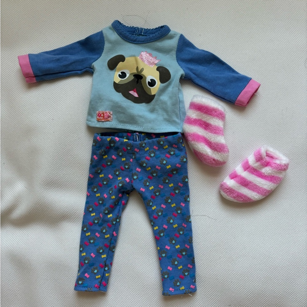 Og pajamas with a pug! For 18" dolls